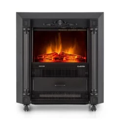 Grenoble Elektrischer Kamin Heizlüfter 1850 W Bodenrollen Thermostat -Einrichtungsgeschäft 10012129 yy 0002 detail Klarstein Grenoble Elektrischer Kamin 2000W