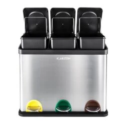 Ökosystem Edelstahl-Tretabfalleimer 45 Liter Recycling -Einrichtungsgeschäft 10024130 yy 0002 logo Klarstein oekosystem Muelleimer 3er