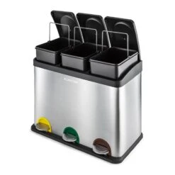 Ökosystem Edelstahl-Tretabfalleimer 45 Liter Recycling -Einrichtungsgeschäft 10024130 yy 0004 titel Klarstein oekosystem Muelleimer 3er