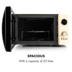 Fine Dinesty 2in1-Mikrowellen-Ofen Retro 23L 1000W 12 Programme Creme -Einrichtungsgeschäft 10027095 yy 0006 logo Klarstein Fine Dinesty 2in1 Mikrowellen Ofen creme