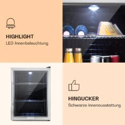 Beersafe XL Kühlschrank 60 Liter 2 Böden Panoramaglastür Edelstahl -Einrichtungsgeschäft 10027672 de 0003 logo