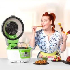 VitAir Turbo Heißluftfritteuse Grün-weiß 1400W Grillen Backen 9l -Einrichtungsgeschäft 10028288 yy 0003 titel enie klarstein vitair heissluft frieteuse