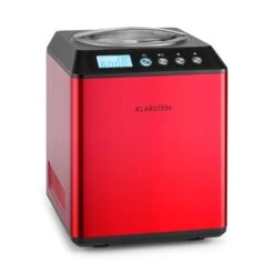 Vanilla Sky Eiscreme-Maschine Kompressor 2l 180W Edelstahl Rot