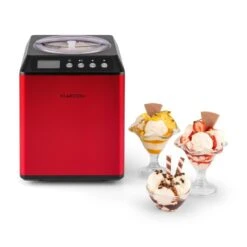 Vanilla Sky Eiscreme-Maschine Kompressor 2l 180W Edelstahl Rot -Einrichtungsgeschäft 10028874 yy 0007 ambient Klarstein Vanilla Sky Eismaschine