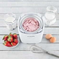 Creamberry Eiscremebereiter Flaschenkühler Frozen Yogurt 1,5l Weiß -Einrichtungsgeschäft 10028925 yy 0004 ambient Klarstein Creamberry Eisbereiter reedit