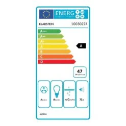 Lumio Neo Retro-Dunstabzugshaube 60cm 610m³/h A Edelstahl Schwarz -Einrichtungsgeschäft 10030274 energy label