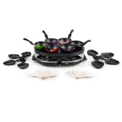Woklette Tischgrill Raclette Wokset 1200 W 8 Personen Antihaft -Einrichtungsgeschäft 10030539 yy 0004 detail oneConcept Woklette Tischgrill Raclette Wok 1200W