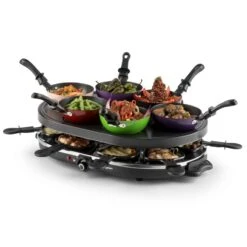 Woklette Tischgrill Raclette Wokset 1200 W 8 Personen Antihaft -Einrichtungsgeschäft 10030539 yy 0005 front oneConcept Woklette Tischgrill Raclette Wok 1200W