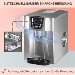 Ice Volcano 2G Eismaschine LED 12kg Je 24h 2l 6-12min Silber -Einrichtungsgeschäft 10030848 DE 0005 usp