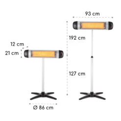 Rising Sun Infrarot-Heizstrahler 3 Leistungsstufen 850/1650/2500W IP34 -Einrichtungsgeschäft 10031346 yy 0011 logo