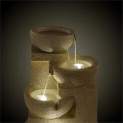 Korinth Zierbrunnen Gartenbrunnen 3W Solar LED Sandsteinoptik -Einrichtungsgeschäft 10031399 yy 0003 detail Blumfeldt Korinth Zierbrunnen 3W Sandsteinoptik