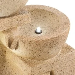 Korinth Zierbrunnen Gartenbrunnen 3W Solar LED Sandsteinoptik -Einrichtungsgeschäft 10031399 yy 0004 detail Blumfeldt Korinth Zierbrunnen 3W Sandsteinoptik