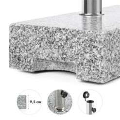 Schirmherr 25HSQ Sonnenschirmständer 25 Kg Balkon Grau Poliert -Einrichtungsgeschäft 10031463 yy 0004 detail Blumfeldt Schirmherr 25HSQ Sonnenschirmstaender