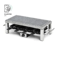 Schmelzlette Raclette 1500W Naturstein-Platte Edelstahlgehäuse -Einrichtungsgeschäft 10032028 yy 0007 logo Klarstein Schmelzlette Raclette 1500W Edelstahl