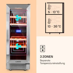 Vinovilla 17 Built-In Duo Weinkühlschrank 2 Zonen 53l 17 Fl. Glastür -Einrichtungsgeschäft 10032030 de 0004 logo