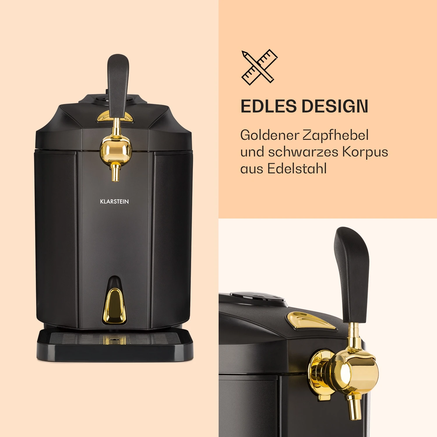 Skal Bierzapfanlage Bierkühler 5l Fässer CO2 Edelstahl Schwarz 3 Skal Bierzapfanlage Bierkühler 5l Fässer CO2 Edelstahl Schwarz – Bild 3