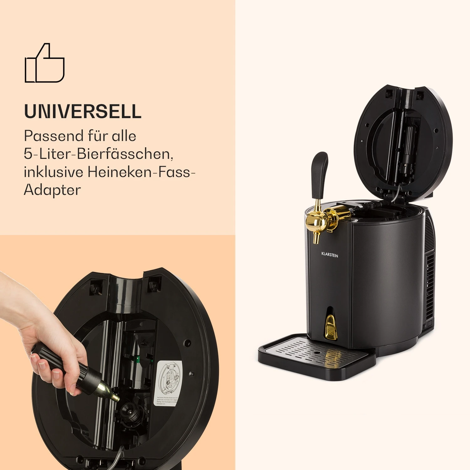 Skal Bierzapfanlage Bierkühler 5l Fässer CO2 Edelstahl Schwarz 4 Skal Bierzapfanlage Bierkühler 5l Fässer CO2 Edelstahl Schwarz – Bild 4