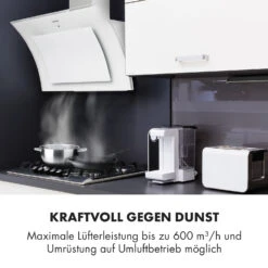 Sabia 90 Dunstabzugshaube 90cm 600m³/h LEDs 3 Leistungsstufen Weiß -Einrichtungsgeschäft 10032294 de 0007 logo