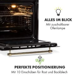 Victoria Einbaubackofen Retro-Design 9 Funktionen 50-250°C Schwarz -Einrichtungsgeschäft 10032460 de 0007 logo