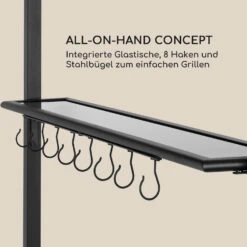 Steakhouse Grilldach 220x215x140cm PE 180 G/m² Flammhemmend Stahl Grau -Einrichtungsgeschäft 10032523 de 0004 logo