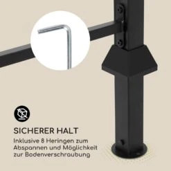 Steakhouse Grilldach 220x215x140cm PE 180 G/m² Flammhemmend Stahl Grau -Einrichtungsgeschäft 10032523 de 0008 logo