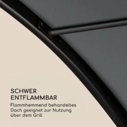 Steakhouse Grilldach 220x215x140cm PE 180 G/m² Flammhemmend Stahl Grau -Einrichtungsgeschäft 10032523 de 0009 logo