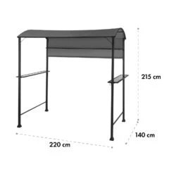 Steakhouse Grilldach 220x215x140cm PE 180 G/m² Flammhemmend Stahl Grau -Einrichtungsgeschäft 10032523 yy 0011 logo
