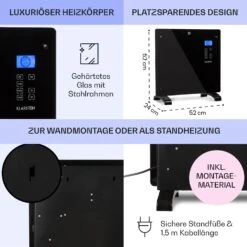 Norderney Konvektions-Heizgerät Thermostat Timer 1000W 20m² -Einrichtungsgeschäft 10032787 de 0006 usp