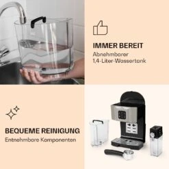 BellaVita Kaffeemaschine 3-in-1 1450 W 20 Bar Milchschäumer -Einrichtungsgeschäft 10032806 de 0004 logo