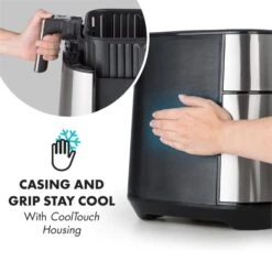 AeroVital Heißluftfritteuse 1700W 5,4 Liter Timer Edelstahl Silber -Einrichtungsgeschäft 10032848 yy 0006 logo Klarstein AeroVital Heissluftfritteuse silber reedit