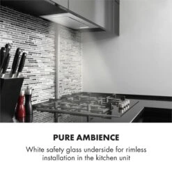 Hektor Dunstabzugshaube Einbau 52cm Abluft: 530 M³/h LED Touch Glas -Einrichtungsgeschäft 10032862 uk 0002 logo Klarstein Hektor Dunstabzugshaube Einbau weiss