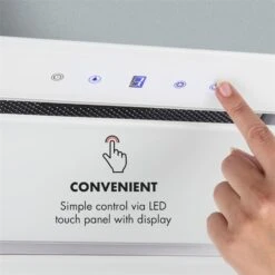 Hektor Dunstabzugshaube Einbau 52cm Abluft: 530 M³/h LED Touch Glas -Einrichtungsgeschäft 10032862 uk 0004 logo Klarstein Hektor Dunstabzugshaube Einbau weiss