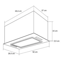 Hektor Dunstabzugshaube Einbau 52cm Abluft: 530 M³/h LED Touch Glas -Einrichtungsgeschäft 10032862 yy 0008 logo Klarstein Hektor Dunstabzugshaube Einbau weiss