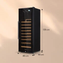 Barossa 54 Uno Weinkühlschrank 155 L 54 Flaschen Glastür Touch LED -Einrichtungsgeschäft 10032925 yy 0011 dimensions