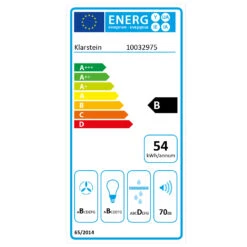 Down Under Dunstabzugshaube Einbau 60cm Abluft: 590 M³/h LED Edelstahl -Einrichtungsgeschäft 10032975 energy label