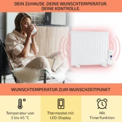 Wallander Ölradiator 600W LED-Display Wochentimer Weiß -Einrichtungsgeschäft 10033098 de 0003 usp