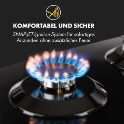 Ignito 5 Zonen Gaskochfeld 5-flammig Sabaf-Brenner Glaskeramik Schwarz -Einrichtungsgeschäft 10033133 de 0006 logo