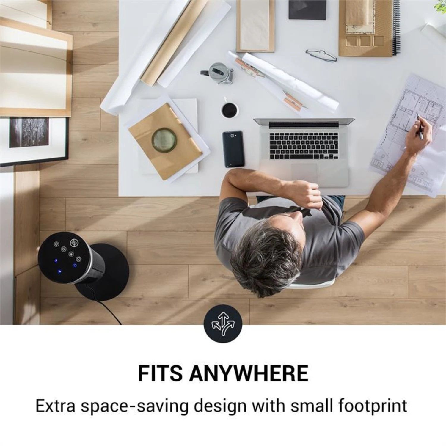 Heat Spike Turmheizgerät 1200/2200W 8h-Timer Thermostat Schwarz 3 Heat Spike Turmheizgerät 1200/2200W 8h-Timer Thermostat Schwarz – Bild 3