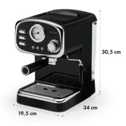 Espressionata Gusto Espressomaschine 1100W 15 Bar Druck Schwarz -Einrichtungsgeschäft 10033209 yy 0009 logo Klarstein Espressionata Gusto Espressomaschine