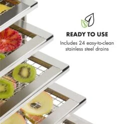 Master Jerky 24 Dörrautomat 5850W 40-90 °C 15h-Timer Edelstahl Silber -Einrichtungsgeschäft 10033214 yy 0004 logo Klarstein Master Jerky 24 Doerrautomat silber