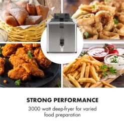 Family Fry Fritteuse 3000W Oil Drain Technology Edelstahl Silber -Einrichtungsgeschäft 10033342 yy 0002 logo Klarstein Family Fry Fritteuse 3000W silber