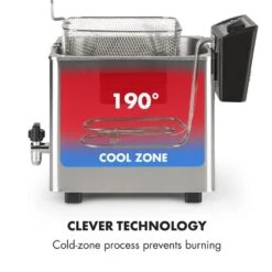 Family Fry Fritteuse 3000W Oil Drain Technology Edelstahl Silber -Einrichtungsgeschäft 10033342 yy 0006 logo Klarstein Family Fry Fritteuse 3000W silber