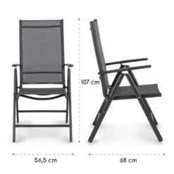 Almeria Klappstuhl 2er-Set 56,5 X 107 X 68 Cm ComfortMesh Aluminium -Einrichtungsgeschäft 10033400 yy 0010 logo Blumfeldt Almeria Klappstuhl 2er Set Anthrazit