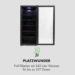 Beersafe 7XL Kühlschrank 242 Liter 5 Böden Panoramaglastür Edelstahl -Einrichtungsgeschäft 10033436 de 0003 logo