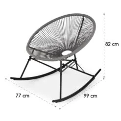 Roqueta Schaukelstuhl Retro-Design 4mm-Geflecht Grau 15 Roqueta Schaukelstuhl Retro-Design 4mm-Geflecht Grau -Einrichtungsgeschäft 10033465 yy 0008 logo Blumfeldt Roqueta Schaukelstuhl grau