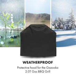 Gazooka 2.0T Wetterschutzhaube 600D Canvas 30/70% PE/PVC Schwarz -Einrichtungsgeschäft 10033535 yy 0003 logo Klarstein Gazooka Wetterschutzhaube schwarz