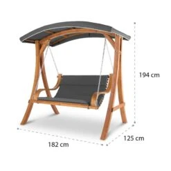 Tahiti Hollywoodschaukel Sonnendach 110cm 2-Sitzer Massivholz Grau -Einrichtungsgeschäft 10033575 yy 0008 logo Blumfeldt Tahiti Hollywoodschaukel Grau