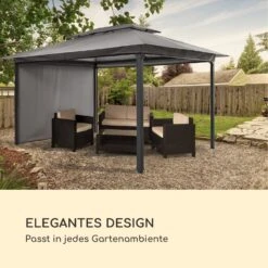 Grandezza Cortina Gartenpavillon 3x4m 4 Seitenteile Dunkelgrau -Einrichtungsgeschäft 10033607 de 0006 logo