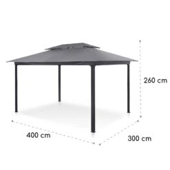 Grandezza Cortina Gartenpavillon 3x4m 4 Seitenteile Dunkelgrau -Einrichtungsgeschäft 10033607 yy 0007 logo