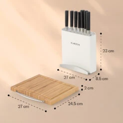 Kitano Plus Messer-Set 9 Tlg. Holzblock Bambus-Schneidebrett Weiß -Einrichtungsgeschäft 10033673 yy 0008 logo